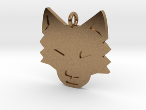 Wolf Pendant in Natural Brass