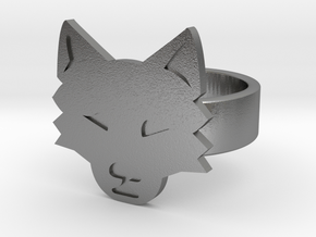 Wolf Ring in Natural Silver: 8 / 56.75