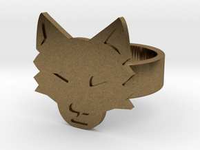 Wolf Ring in Natural Bronze: 8 / 56.75
