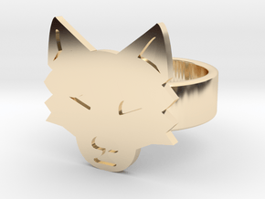 Wolf Ring in 14k Gold Plated Brass: 8 / 56.75