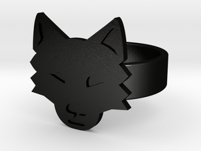 Wolf Ring in Matte Black Steel: 10 / 61.5