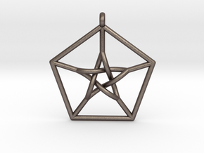 Petersen Graph Pendant in Polished Bronzed Silver Steel