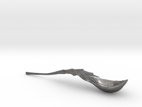 Spoon - leaf in Polished Nickel Steel