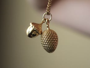Pine Cone Pendant in Polished Brass
