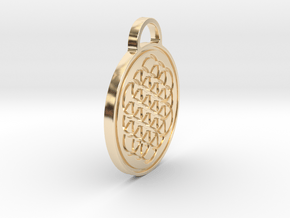 Flower of Life / Metatrons cube Pendant in 14K Yellow Gold
