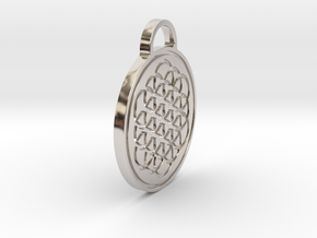 Flower of Life / Metatrons cube Pendant in Rhodium Plated Brass