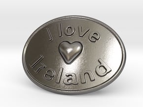 I Love Ireland Belt Buckle in Polished Nickel Steel