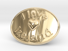 I Love Ireland Belt Buckle in 14k Gold Plated Brass