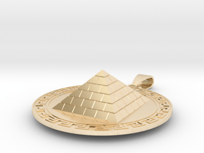 Pyramid Medallion in 14k Gold Plated Brass