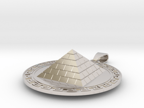 Pyramid Medallion in Rhodium Plated Brass