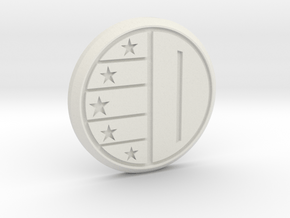 Dairanger badge with stars in White Natural Versatile Plastic