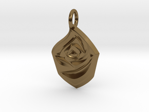 Rose Pendant in Polished Bronze