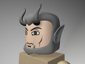 Devil or Satyr Head for Minimate in Smooth Fine Detail Plastic