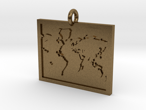 World Map Pendant in Natural Bronze