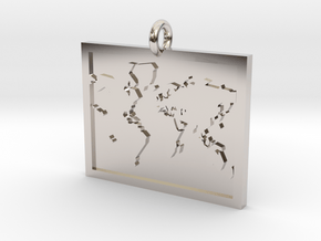 World Map Pendant in Rhodium Plated Brass