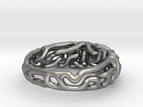 Reaction Diffusion Ring 5, Size 60  in Natural Silver