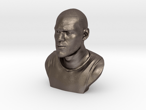 3D Sculpture of LeBron James in Polished Bronzed Silver Steel