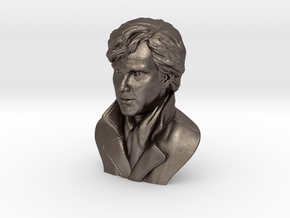 3D Sculpture of Benedict Cumberbatch in Polished Bronzed Silver Steel