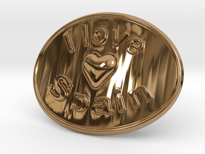 I Love Spain Belt Buckle in Polished Brass