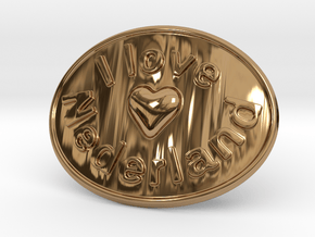 I Love Nederland Belt Buckle in Polished Brass