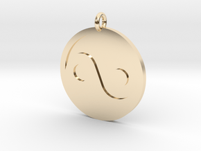 Yin Yang Pendant in 14k Gold Plated Brass