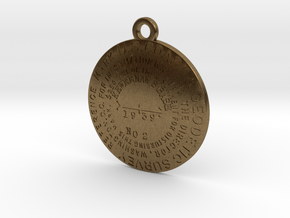 Keweenaw South Base Reference Mark Keychain in Natural Bronze