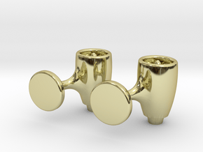 Jet Engine Cufflink in 18k Gold Plated Brass