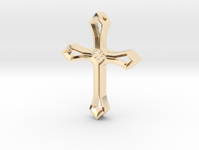 Cross Pendant in 14k Gold Plated Brass