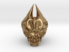 Bearded Skull in Natural Brass: Extra Large