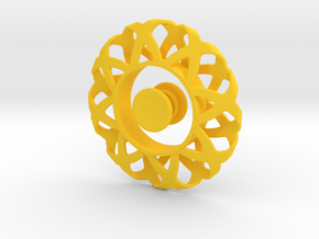 Fidget Spinner Simplest Wire 1 With Cover in Yellow Processed Versatile Plastic