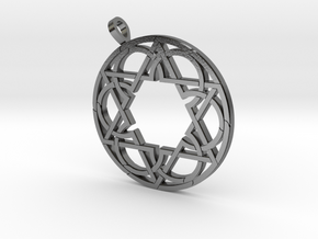 Circlestar Pendant in Polished Silver