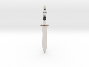 Xiphos Sword Pendant/Keychain in Rhodium Plated Brass