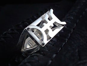 Cattle Brand Ring 1- Size 9 1/2 (19.35 mm) in Polished Silver