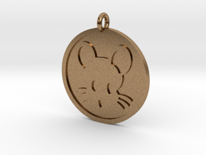 Mouse Pendant in Natural Brass