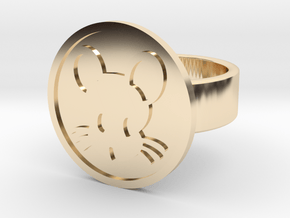 Mouse Ring in 14k Gold Plated Brass: 8 / 56.75