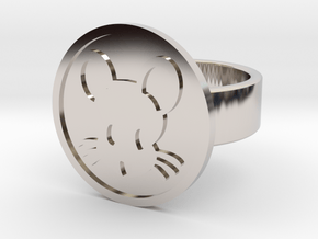 Mouse Ring in Rhodium Plated Brass: 8 / 56.75