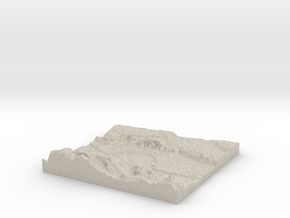 3D Relief map of Grays Thurrock & Tilbury in Essex in Natural Sandstone