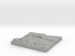3D Relief map of Grays Thurrock & Tilbury in Essex in Aluminum