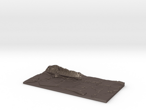 3D Relief map of Portsmouth, Langstone and Chiches in Polished Bronzed Silver Steel