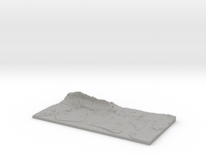 3D Relief map of Portsmouth, Langstone and Chiches in Aluminum