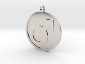Male Pendant in Rhodium Plated Brass
