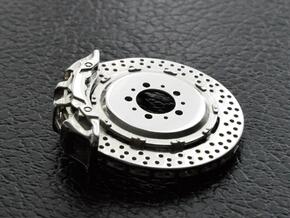 Disk Brake Pendant 40mm in Polished Silver