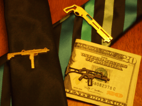G36 MONEY/TIE CLIP in Polished Bronzed Silver Steel