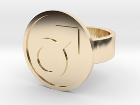 Male Ring in 14k Gold Plated Brass: 8 / 56.75