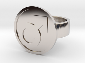 Male Ring in Rhodium Plated Brass: 8 / 56.75