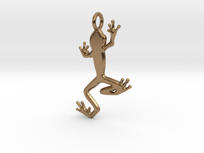 Frog Pendant in Natural Brass