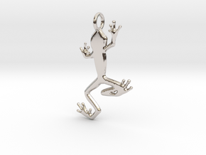 Frog Pendant in Rhodium Plated Brass