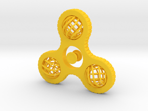 Fidget Spinner Globe in Yellow Processed Versatile Plastic