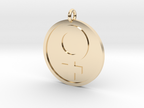 Female Pendant in 14k Gold Plated Brass