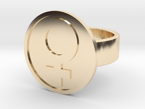 Female Ring in 14k Gold Plated Brass: 8 / 56.75